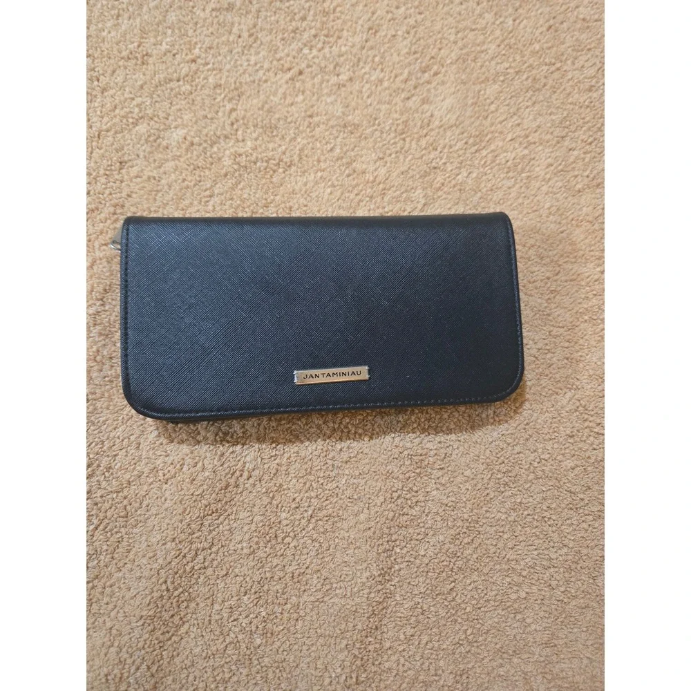 Jan Taminiau KLM Royal Dutch Airlines Black Zip Travel Amenity Kit Clutch Bag